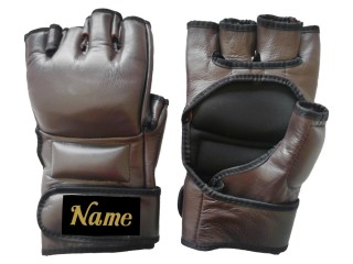 Custom Real Leather MMA Gloves : KNGCUST-MMA-Brown