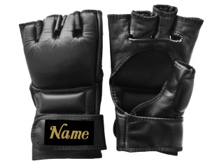 Custom Real Leather MMA Gloves : KNGCUST-MMA-Black