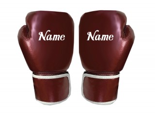 Personalised Maroon Boxing Gloves : KNGCUST-106