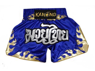 Kanong Kids Muay Thai Kick boxing Shorts : KNS-145-Blue-K