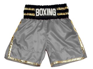 Custom Boxing Trunks : KNBSH-039-Grey