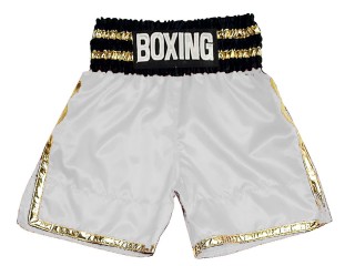 Personalized Old school Boxing Trunks : KNBSH-039-White