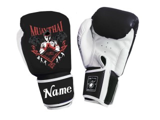 Customised Black Boxing Gloves : KNGCUST-094