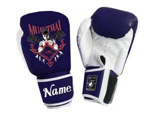 Customised Navy Boxing Gloves : KNGCUST-095