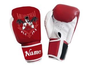 Customised Red Boxing Gloves : KNGCUST-096