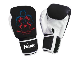 Personalised Black Boxing Gloves : KNGCUST-103