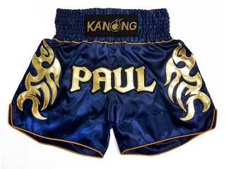 Custom Navy Muay Thai Shorts : KNSCUST-1204