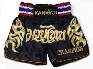 Customize Black Muay Thai Shorts : KNSCUST-1206