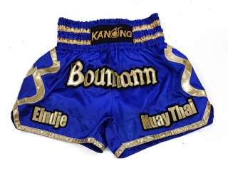 Customize Blue Muay Thai Shorts : KNSCUST-1213