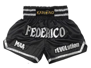 Customize Black Muay Thai Shorts : KNSCUST-1215