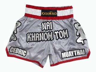 Custom Silver Muay Thai Shorts : KNSCUST-1220