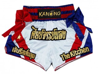 Custom Vintage Muay Thai Shorts with bows : KNSCUST-1222