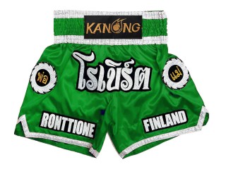 Customize Old school Muay Thai Shorts with tassles : KNSCUST-1242-Green