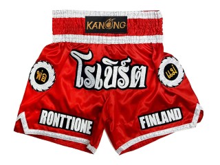 Custom Muay Thai Shorts with tassles : KNSCUST-1242-RedCustom 