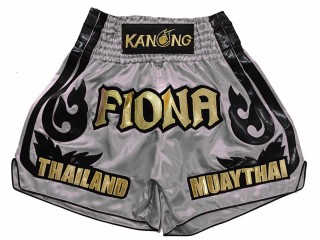 Custom Muay Thai Shorts : KNSCUST-1246-Grey