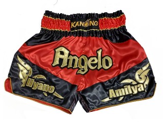 Custom Muay Thai Shorts : KNSCUST-1248-Red