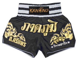 Custom Muay Thai Shorts : KNSCUST-1249-Black