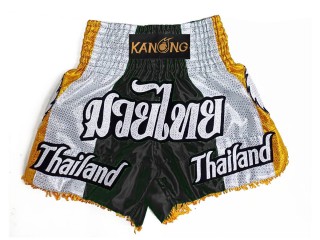 Custom original Muay Thai Shorts with tassles : KNSCUST-1252-Black