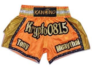 Customize orange Muay Thai Shorts : KNSCUST-1257